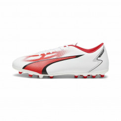 Adult Soccer Boots Puma Ultra Play MG White Red