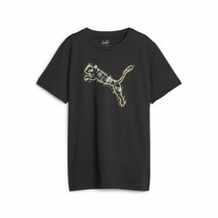 Children's Short Sleeve T-Shirt Puma Active Sports Graphic Black