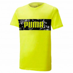 Children's Short Sleeve T-Shirt Puma Active Sports Graphic Yellow
