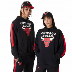 Черная мужская и женская толстовка New Era NBA с цветными блоками Chicago Bulls