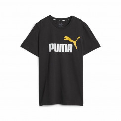 Children's Short Sleeve T-Shirt Puma Ess+ 2 Col Logo Black