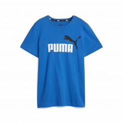 Children's Short Sleeve T-Shirt Puma Ess+ 2 Col Logo Blue