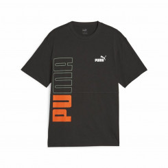 Men's Puma Power Colorblock Black Short Sleeve T-Shirt