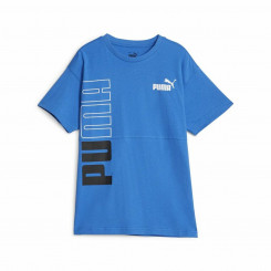 Children's Short Sleeve T-Shirt Puma Power Colorblock Blue