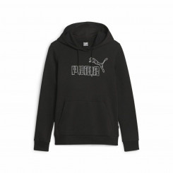 Sweatshirt with hood, women's Puma Ess+ Animal Black