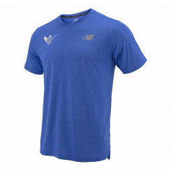 Мужская синяя футболка с коротким рукавом New Balance Valencia Marathon