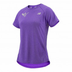 Женская фиолетовая футболка с короткими рукавами New Balance Valencia Marathon