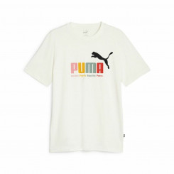 Short Sleeve T-Shirt Men's Puma Ess+ White