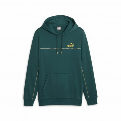 Sweatshirt with hood, Men's Puma Ess+ Minimal Gold Green