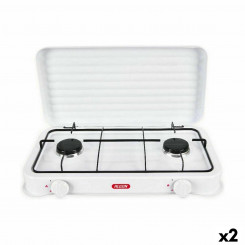 gas stove Algon with lid White 4400 W 55 x 7 x 32 cm (2 units)