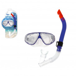 Очки для подводного плавания и трубка синие