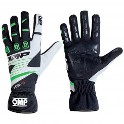 Перчатки для картинга OMP KS-3 MY2018 XXS kart Белый Черный Зеленый