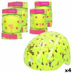 Sport protection set Colorbaby Neon Cali Vibes Yellow (4 Units)