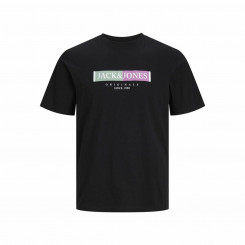 Men's Jack & Jones Lafayette Box Black Short Sleeve T-Shirt
