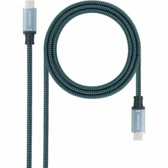 Cable USB C NANOCABLE 10.01.4101-L150-COMB Green 1.5 m Black/Grey