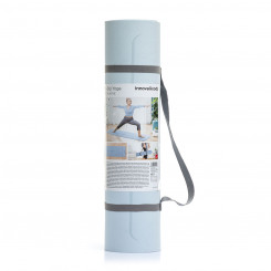 Нескользящий коврик для йоги Asamat InnovaGoods Blue с руководством по упражнениям и линиями осанки (Обновленный A)