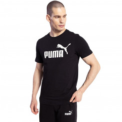 Short Sleeve T-Shirt Men's Puma ESS LOGO TEE 586666 01 Black