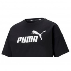Short Sleeve T-Shirt Women's Puma CROPPED LOGO TEE 586866 01 Black