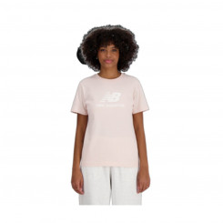 Women's Short Sleeve T-Shirt New Balance ESSENJERSEY LOGO WT41502 OUK Pink