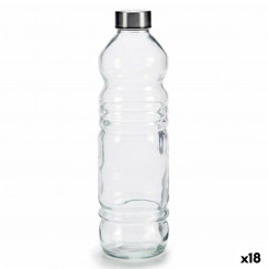 Glass Bottle Transparent Silver Glass 1.1 L 8 x 31 x 8 cm (18 Units)