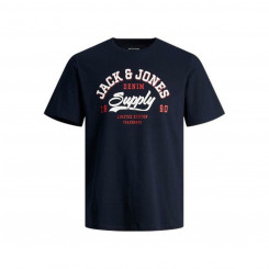 Short Sleeve T-Shirt Men's Jack & Jones JJELOGO TEE SS 12246690 Navy Blue