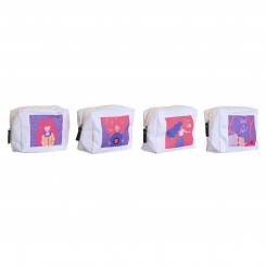 Travel Toiletries Bag DKD Home Decor White polyalgodon 15 x 6 x 12 cm (4 Units)