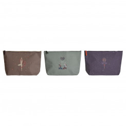 Bag DKD Home Decor Brown Green Burgundy Fabric Yoga 33 x 8 x 20 cm (3 Units)