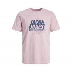 Мужская футболка с коротким рукавом Jack & Jones JCOMAP SUMMER LOGO 12257908 Розовая