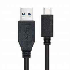 USB A - USB-C Kaabel NANOCABLE 10.01.4002 Must 2 m