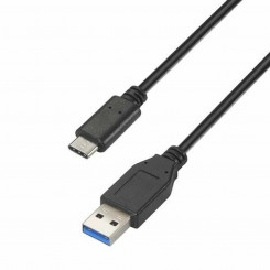 USB-C cable-USB Aisens A107-0060 Black 1 m