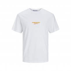 Short Sleeve T-Shirt Men's Jack & Jones JORARUBA PUFF BRANDING TEE SS 12255557 White