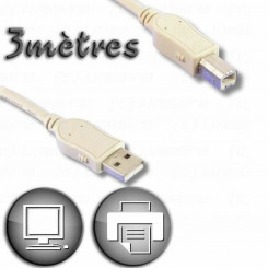 USB 2.0 A-USB B Cable Linear 3 m Beige