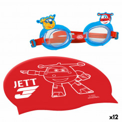 Swimming cap and goggles Super Wings Children (12 Units)