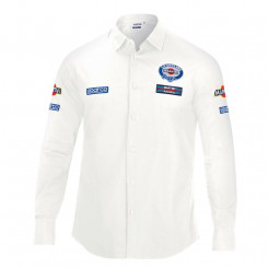 Мужская рубашка с длинным рукавом Sparco Martini Racing, размер M, белая