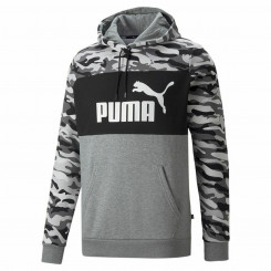 Men’s Hoodie Puma ESS Camo Black Grey White Camouflage