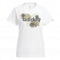 Naiste pikkade varrukatega T-särk Adidas Print Graphic White