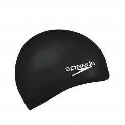 Swimming Cap Speedo PLAIN FLAT Black Silicone