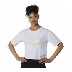 Женская футболка с коротким рукавом New Balance Essentials Athletic Club Boxy, белая