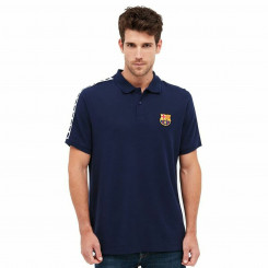 Мужская рубашка поло с коротким рукавом FC Barcelona Темно-синяя