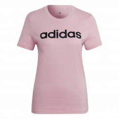Naiste lühikeste varrukatega T-särk Adidas Loungewear Essentials Slim logo, roosa