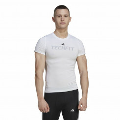 Meeste lühikeste varrukatega T-särk Adidas techfit Graphic White