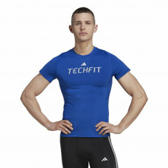 Men’s Short Sleeve T-Shirt Adidas techfit Graphic  Blue