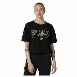 Женская футболка с коротким рукавом New Balance Essentials Athletic Club Boxy, черная