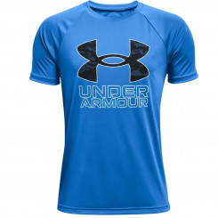 Children’s Short Sleeve T-Shirt Under Armour Tech Hybrid Blue
