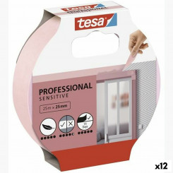 Adhesive Tape TESA Professional Sensitive Male Painter Pink 12 Units (25 mm x 50 m)