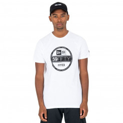 Мужская футболка с коротким рукавом New Era Essential, наклейка на козырек, белая