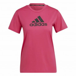Naiste lühikeste varrukatega T-särk Adidas Designed 2 Move Logo Fuksia