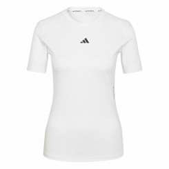 Naiste lühikeste varrukatega T-särk Adidas Techfit Treening valge