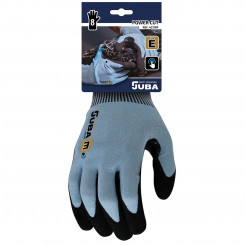 Work Gloves JUBA K-Rock Black Blue Touchpad Fibre Nitrile