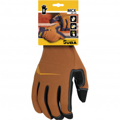 Work Gloves JUBA Mecanix Touchpad Synthetic Leather Brown Spandex